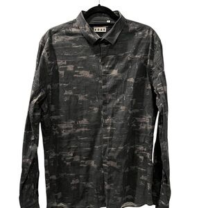 Novak Men's Black and Gray Casual Button Down Shirt Size XL Long Sleeve ASOS